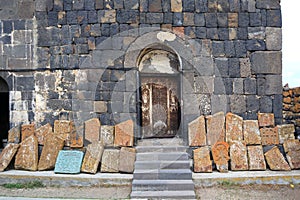 Ancient khachkars near the Sevanavank (Sevanavank Monastery) in Armenia