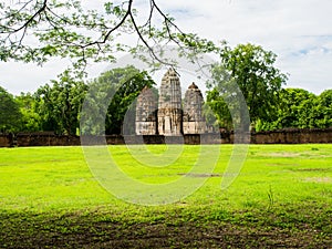 An ancient Khmer Style Prang at Wat Sri Sawai