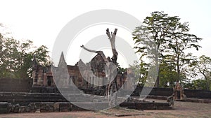 at the ancient Khmer temple Prasat Muang Tam ,Buriram Province, in northeastern Thailand