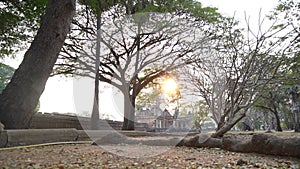 at the ancient Khmer temple Prasat Muang Tam ,Buriram Province, in northeastern Thailand