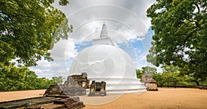Ancient Kiri Vihara Buddhist Stupa of the Ancient City of Polonnaruwa, Sri Lanka. Panorama view