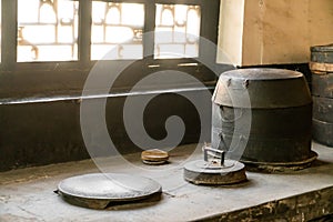 An ancient kitchen in the qiaos courtyard in Shanxi Province, China