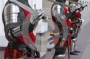 Ancient knights standing