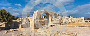 Ancient Kourion World Heritage Archaeological site near Limassol Lemesos, Cyprus. Travel background