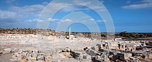 Ancient Kourion World Heritage Archaeological site near Limassol Lemesos, Cyprus. Travel background