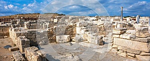 Ancient Kourion World Heritage Archaeological site near Limassol Lemesos, Cyprus. Travel background