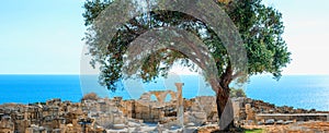 Ancient Kourion World Heritage Archaeological site near Limassol Lemesos, Cyprus. Travel background