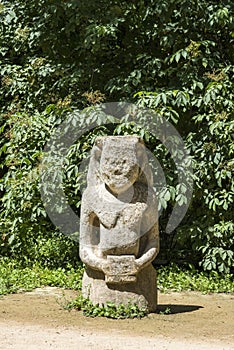 Ancient kurgan stelae in the zoological garden of the National Reserve Askania-Nova, Ukraine, stone babas photo