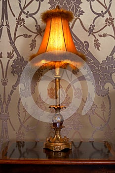 Ancient lamp in a bedroom