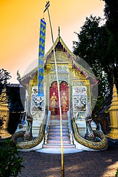 Ancient Lanna Style Church in Ket Karam Temple