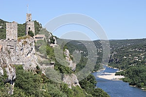 Ancient little village overlooking ArdÃ¨che river