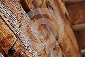 Ancient log house detail