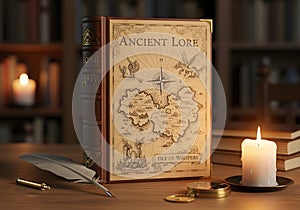 Ancient lore book display