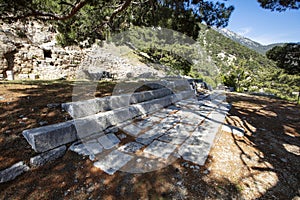 Ancient Lycian City of Arykanda. Overview of the gymnasium complex.