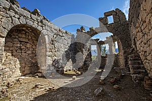 Ancient Lycian City of Arykanda. Overview of the gymnasium complex.