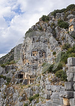 Ancient lycian Myra tombs in Turkey, Demre