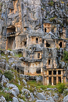 Ancient Lycian rock cut tombs