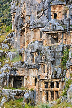 Ancient Lycian rock cut tombs