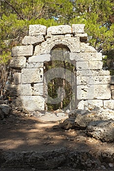 Ancient Lycian Ruins Arch, Phaselis, Turkey photo