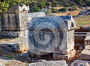 The ancient Lycian tombs in Patara photo