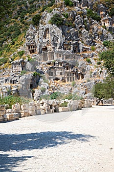 Ancient lycian tombs in Myra