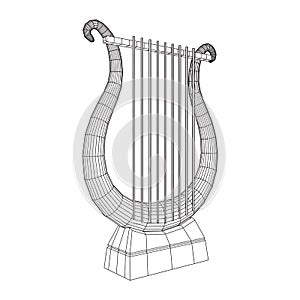 Ancient lyre or harp musical instrument