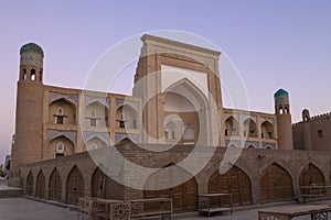 Ancient madrasah of Kutlug-Murad Inaka on the early morning. Khiva