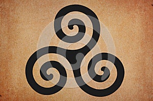 Ancient magic rune Scandinavian and Germanic mythology symbol sun wheel on grunge background
