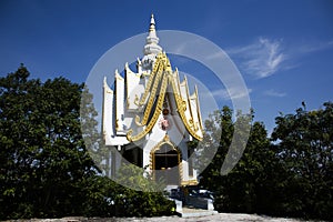 Ancient mandapa pillared hall or antique mantapa pavilion for thai people travel visit respect praying blessing myth mystery holy