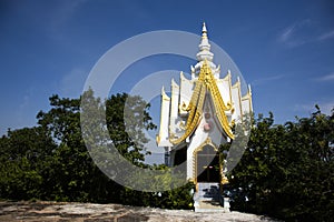 Ancient mandapa pillared hall or antique mantapa pavilion for thai people travel visit respect praying blessing myth mystery holy