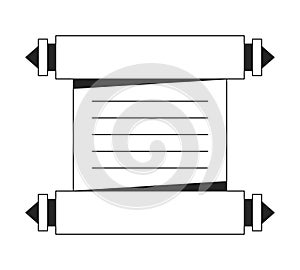 Ancient manuscript flat monochrome isolated vector object