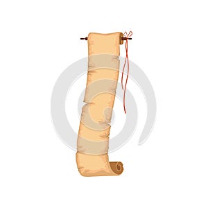 Ancient manuscript, paper scroll with space for text vector Illustration on a white background