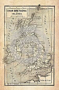Ancient map of Great Britain and Ireland