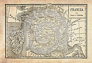 Ancient map of metropolitan France