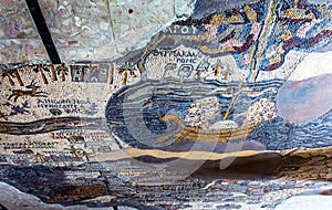 Ancient Map Mosaic Saint George Church Madaba Jordan