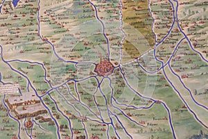 Ancient Map of Piedmont with Vercelli