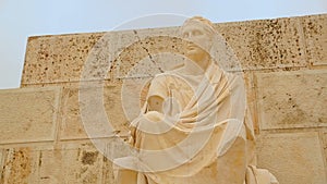 Ancient marble statue at Theater of Dionysus Eleuthereus in Athens, Greece