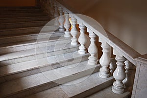 Ancient marmoreal stairs with balusters