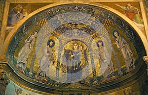 Ancient Mary Jesus Mosaic Santa Francesca Romana Basilica Rome Italy