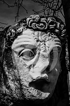 Ancient mask of Aphrodisias Afrodisias Ancient City in Caria, Karacasu, Aydin, Turkey. photo