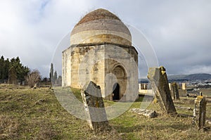 Ancient mausoleum at the Eddy Gyumbez Muslim cemetery. Shemakha, Azerbaijan