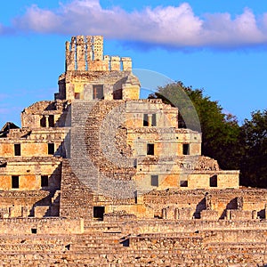 Mayan pyramids in Edzna campeche mexico X photo