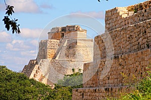 Mayan pyramids in Uxmal near merida yucatan mexico V photo