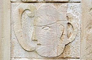 Ancient maya stone relief