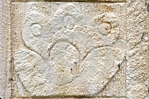 Ancient maya stone relief