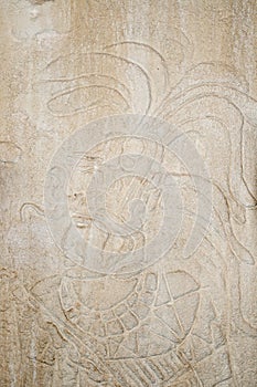 Ancient maya stone relief