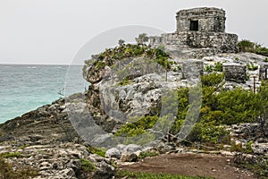 Ancient Mayan Architecture and Ruins located in Tulum, Mexico of