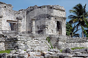 Ancient Mayan Building In Tulum, Mexico