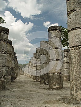 Ancient mayan columns photo