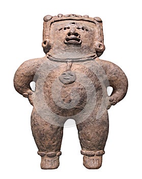 Ancient Mayan figure isolated.